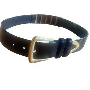 Suzi Roher glossy brown and Gold Belt